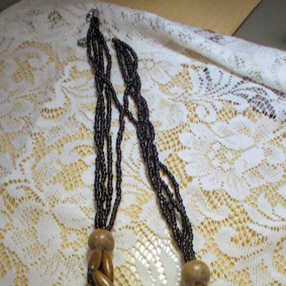 Exotic and Vibrant Beaded Single Shell 4-Strand Necklace, 27" with 3" adjustable - Picture 5 of 16